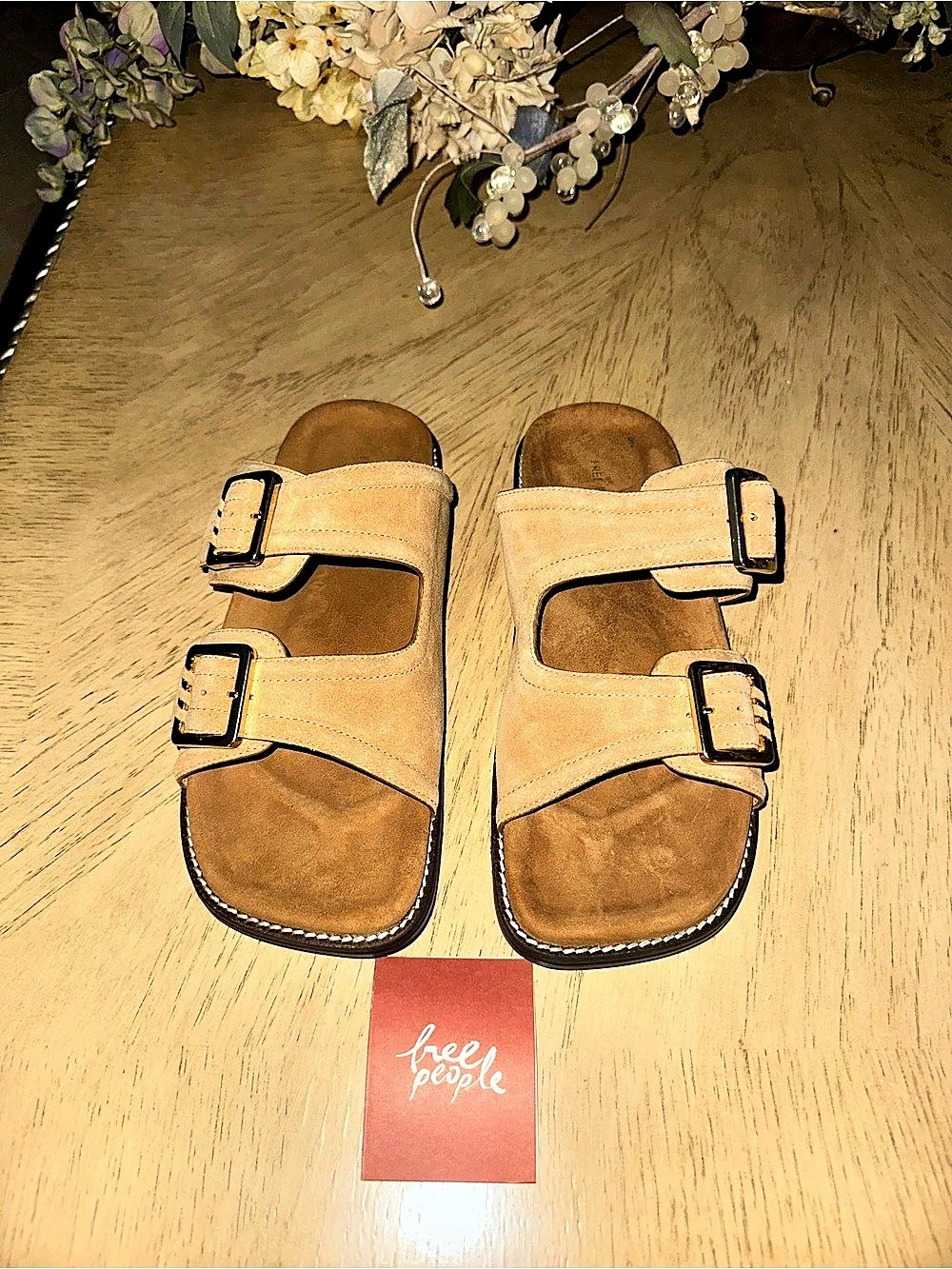 Free People Sage Square Toe Footbed Square Toe Sandals in Brown US 9.5 Brand new
